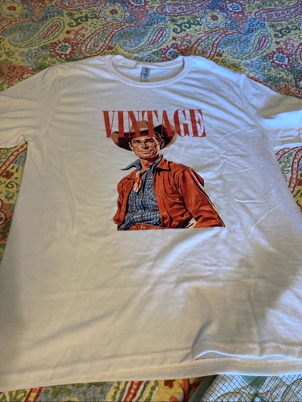 Jerzees Screen Printed Cowboy T Shirt New M